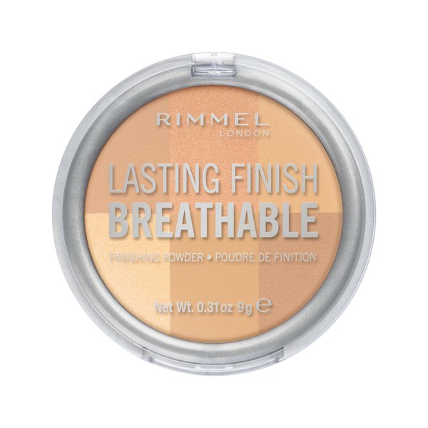 Rimmel London Lasting Finish - 001 Ivory - Breathable Finishing Powder, Brightening, Lightweight, Six Shades in One, 0.31oz