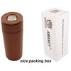AMANCY Practical Travel 5 Cigar Humidor,Brown Leather Cedar Wood Lined Cigar jar, Portable Cigar Case with Humidifier