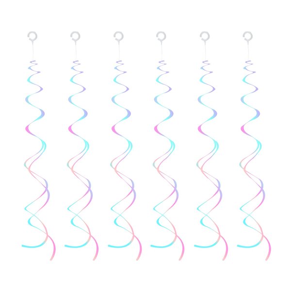 30 Pieces Iridescent White Hanging Swirls, Foil Swirl Hanging Decorations Plastic Steamers for Ceiling, Dangling Whirls Wedding Baby Shower Birthday Party Decorations