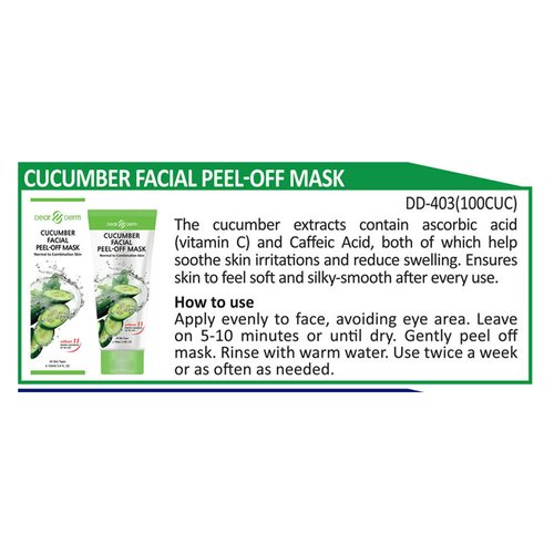 Peel Off Face Mask - Dearderm Cucumber Facial Peel-off Mask 3.4fl.oz/100ml