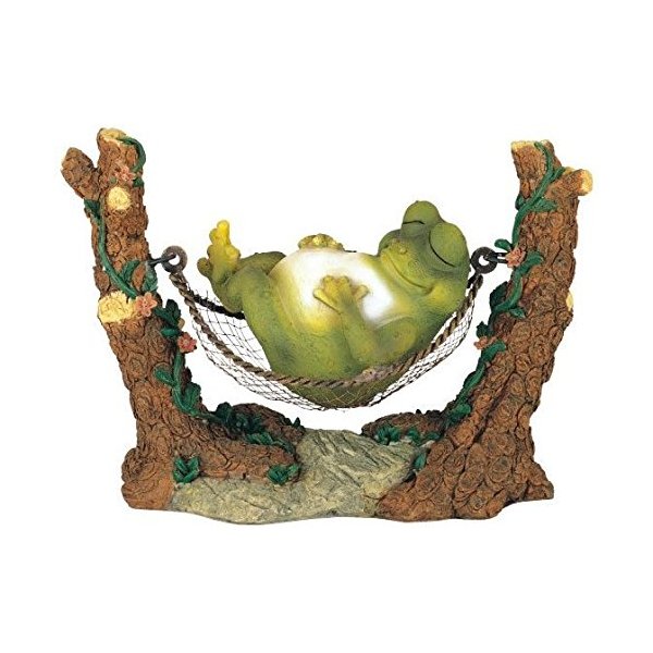 George S. Chen Imports SS-G-61047 Frog On Hammock Garden Decoration Collectible Figurine Statue Model