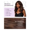Allbell Body Wave Wig with Bangs Medium Length Highlight Brown Wigs for Women Synthetic Mixed Brown Wavy Curly Wigs Heat Resistant Fiber Hair for Daily 16Inch
