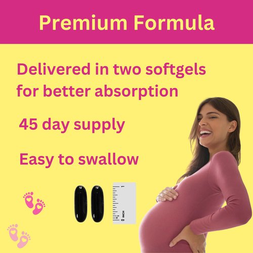 Greenfield Nutritions Halal Prenatal Vitamins with DHA and Folic Acid - Essential Prenatal Pregnancy Multivitamin with Iron - Contains 17 Vitamins for Mom to Be - Easy to Swallow 90 Liquid Softgels
