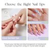 Five Angeles Tipex Nail Tips, Instant Apex Full Cover Gel Nail Tips Short Square Thicker Acrylic Nails,Strong Clear Pre-etched Press-on Nails,Matte Underside False Nails for Flat Nails