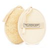 The Loofah Shop Bath Loofah Sponge, Exfoliating Body Scrubber, Shower Luffa for Men, Women and Kids Made of Eco-Friendly Natural Egyptian Loofah with Cotton Travel Pouch, 7" x 5.25" (1pack 2pcs)