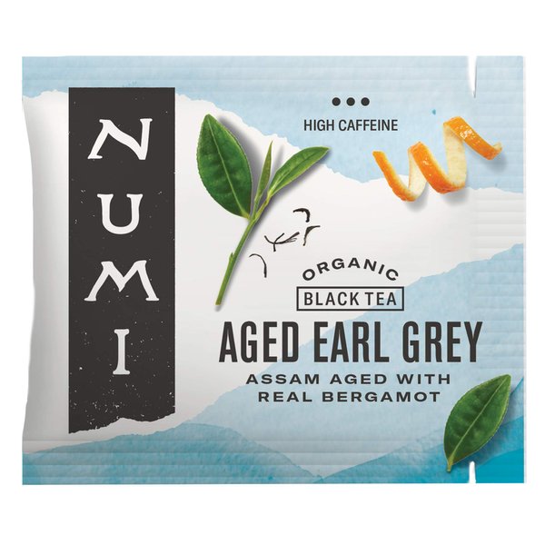 Numi Organic Aged Earl Grey Tea, 100 Tea Bags, Black Tea With Bergamot Orange, Caffeinated