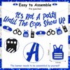 Police Banner Party Until The Cops Shown Up - Police Party Decorations Banner, Glitter Blue Police Banner Garland for Police Retirement Party