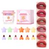 AKARY 6 Colors Mini Lipstick Set, High Pigment Stars Candy Matte Multicolor Red Lips Velvety Soft Lip Stick Waterproof Long Lasting Cute Capsule Lip Gloss, Non-Stick Cup Lip Makeup Gift Set for Women Girls