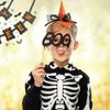 ROMODIYA Halloween Headband for Women, Halloween Witch Hat Headband Orange Hairband with Spider Web Design Hair Boppers Mini Witch Hat for Halloween Costume Cosplay Party Hair Accessories