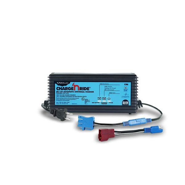 Schumacher Electric 6 Volt / 12 Volt Battery Charger for Ride on Toys - Charge 'N Ride CR6-3 Amp, Fully Automatic 6V / 12V Battery Charger - Charge A 3 or 4 Wheeled Toy Car Battery 3X Faster
