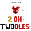 Geloar Oh Twodles Balloons Banner, Oh Twodles Birthday Party Supplies Number 2 Balloon for 2nd Second Girl Boy Minnie Mickey Mouse Birthday Party Supplies Decorations Set Of 13PCS Kit (Red)