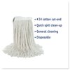 UNISAN Cut-End Wet Mop Head, Cotton, 24 Size, White (2024C)