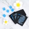 Poker Playing Cards Dice Sets Poker Table Cards PVC Waterproof Stacking Cup Dice Grade AAA Precision 19mm Serialized Casino Craps Dice with Razor Edges and Corners for Classic Magic Tricks Deck (Blue)