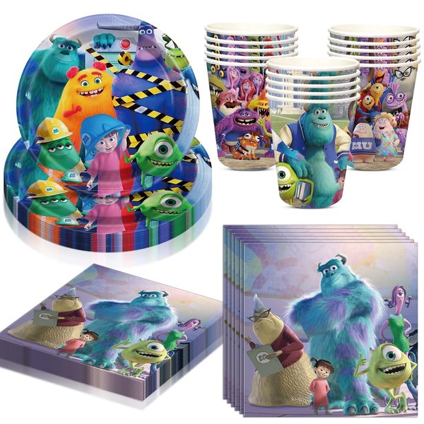 Monsters Birthday Party Supplies Favors Includes Cups Plates Napkins for Monsters Birthday Baby Shower Decor