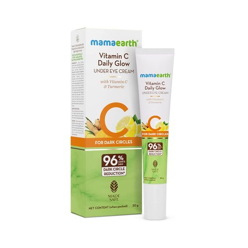 Mamaearth Daily Glow Sunscreen SPF 50 PA+++, No White Cast with Vitamin C & Turmeric for Sun Protection & Glow - 20 g