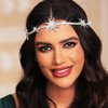 JEAIRTS Rhinestone Headband Silver Star Hair Band Sparkly Bridal Forehead Crystal Headpiece Prom Rave Hair Accessories for Women and Girls