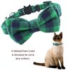 Cat Collar Breakaway with Bell and Bow Tie, Plaid Design Adjustable Safety Kitty Kitten Collars(6.8-10.8in) (Green Plaid)