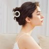 6 Pcs Pearl Hair Claw Clips Small High Ponytail Holder Pearl Hair Clips Hair Barrettes Strong Hold Hair Jaw Clips Fashion Horsetail Clamps Hair Accessories for Women Girls