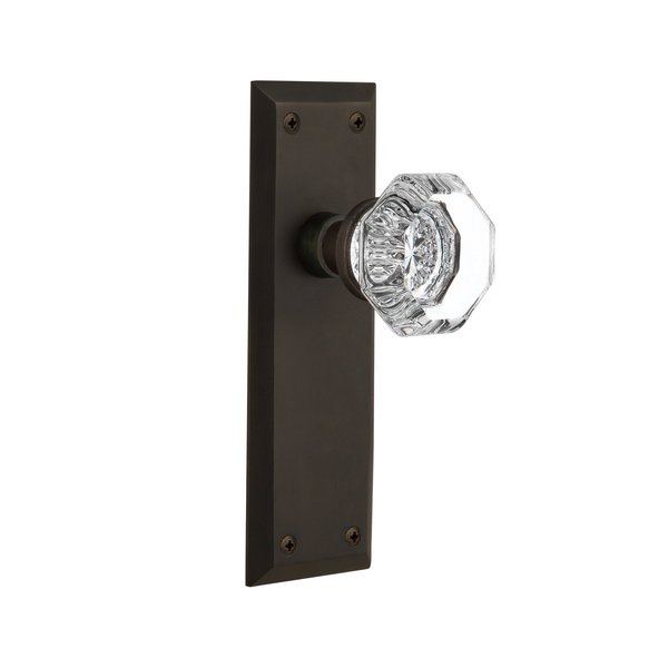 Nostalgic Warehouse New York & Waldorf Crystal Door Knob with Plate