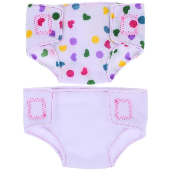 STOBOK 2Pcs Doll Diapers Doll Underwear Adjustable Doll Underpants for 14-18 Inch Baby Dolls, American Doll, Doll Clothes Accessories, Reusable