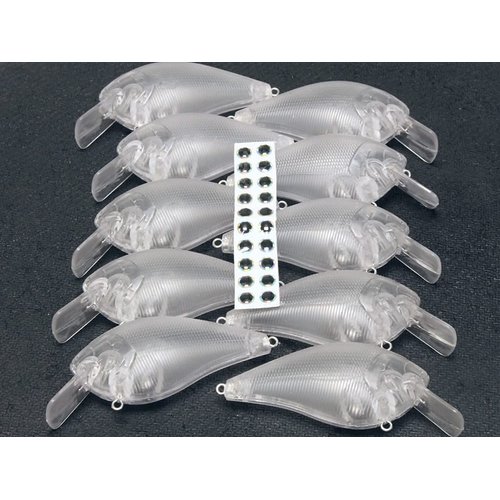 wLure 10 Blank Unpainted Minnow Crankbait Topwater Lipless Jerkbait Fishing Lures (UPHC25P10)