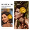 Fdesigner Boho Sunflower Hair Clips Glitter Dahlia Hairpins Tinsel Summer Hair Barrettes Hawaiian Daisy Headpiece Women Artificial Hair Accessories for Holiday Party 2PCS (Gold-Daisy)