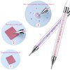 2 Pieces Rhinestone Picker Dotting Pen, Dual-ended Rhinestone Gems Crystals Studs Picker Wax Pencil Pen Crystal Beads Handle Manicure Nail Art DIY Decoration Tool (Pink Purple)