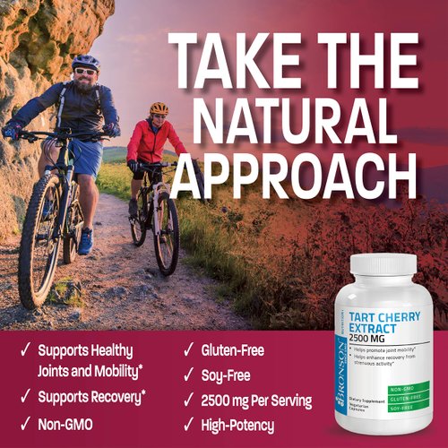 Bronson Tart Cherry Extract 2500 mg Vegetarian Capsules with Antioxidants and Flavonoids Non-GMO, 180 Count