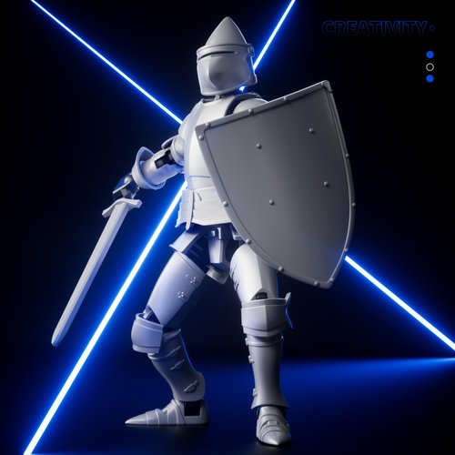 MEIEST Knight Armor Action Figure,Multi-Jointed Movable Robot Mannequin T13,Multiple Accessories, Desk Decoration, Creative Gifts (White)