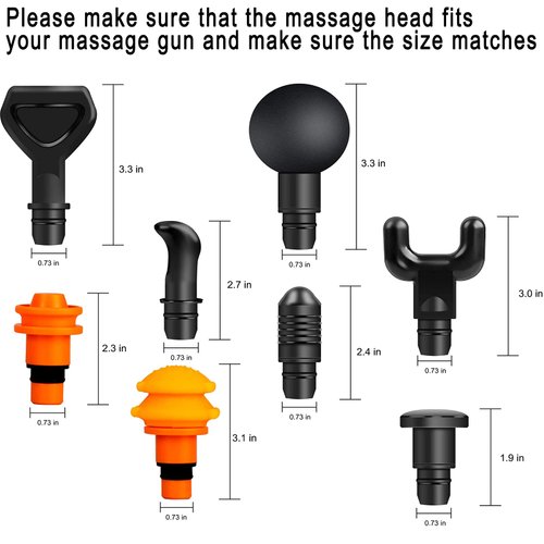 Massage Gun Heads for Hypervolt Go, Replaceable Massager Gun Attachment 8 Different Muscle Massager Heads Deep Tissue Percussion Plug and Play Salon Tools Home Pain Relief New Upgrade Massage Head