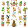 KINBOM 8 sheets Temporary Tattoos Stickers, Temporary Tattoo Kids Hawaiian Luau Birthday Party Decorations Hawaiian Tattoos Summer Pool Beach Tropic Party Supplies for Kids Boys Girls Adults