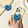 Ksadiye Translucent Clear Phone Grip with Expanding Kickstand,Cell Phone Collapsible Stand Blue Rose Flower Design for Smartphones