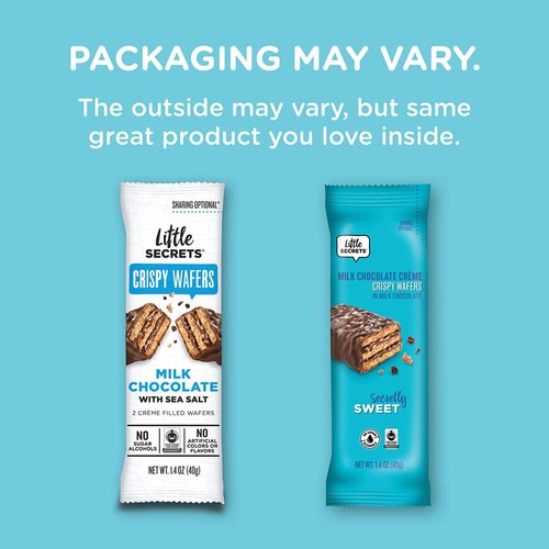 Little Secrets | Crispy Wafers | 30% Less Sugar | Guilt-Free | Nothing Artificial (Milk Chocolate & Sea Salt, 1.4 Ounce (Pack of 12))