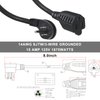 KUNCAN Short Power Extension Cord - Low Profile Wall Head 6 Inch 14AWG/3C SJTW Heavy Duty Extension Cable for Indoor/Outdoor, 45-Degree Flat Plug 15A/125V 1875W NEMA 5-15P to NEMA 5-15R, Black 1-Pack