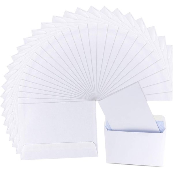 Pralb 200Pcs Envelopes Self Seal, 4 x 6 Blank White Kraft Paper Envelopes Self Seal Business Envelopes for 4x6 Cards, Photos, Weddings, Invitations,No Window