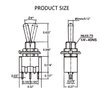 Twidec/6Pcs Mini Momentary Toggle Switch SPDT 3 Position 3 Pins (0N)-Off-(ON) Miniature Toggle Switch AC 5A/125V 2A/250V Car Boat Switches with Waterproof Cap MTS-123-MZ