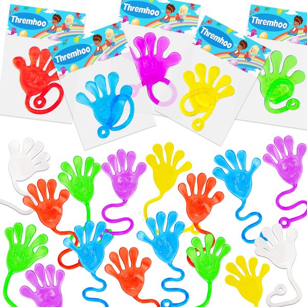 40 Pcs Sticky Hands For Kids Halloween Treat Party Favor Goodie Bag Stuffer Stretchy Treasure Box Toy Classroom Prize Bulk Toy Pinata Filler Elementary School Gift Bag Small Favors Slap Hand Supplies