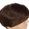 Swiking Men Brown Straight Wigs Short Side Part Natural Synthetic Hair for Male Daily Full Wig