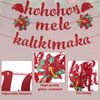 2 Pcs Christmas Mele Kalikimaka Banner Glitter Christmas Hawaiian Banner Christmas Party Decorations Hawaiian Decorations for Party Xmas Hawaiian Holiday Party Decorations