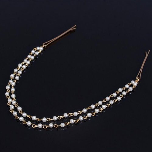 fxmimior Head Chains For Women Beads Headbands Crossover Headpiece Jewelry Hair Band Tassels