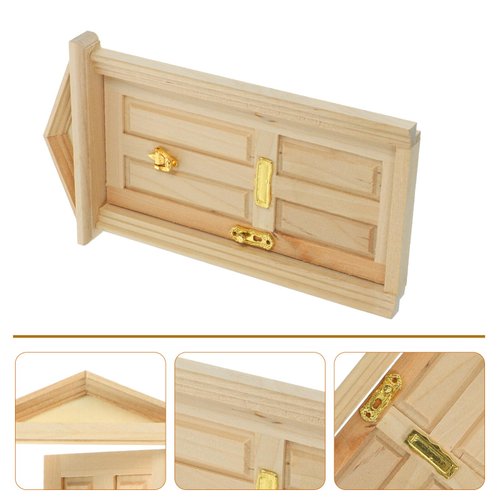 Wooden Dollhouse Door Dollhouse Door 1 12 Scale, Mini Wooden Door, Dollhouse Front Door 1 12 Scale, Mini Wooden Door for Dolls DIY Dollhouse Furniture Accessories 1:12 Wood Door