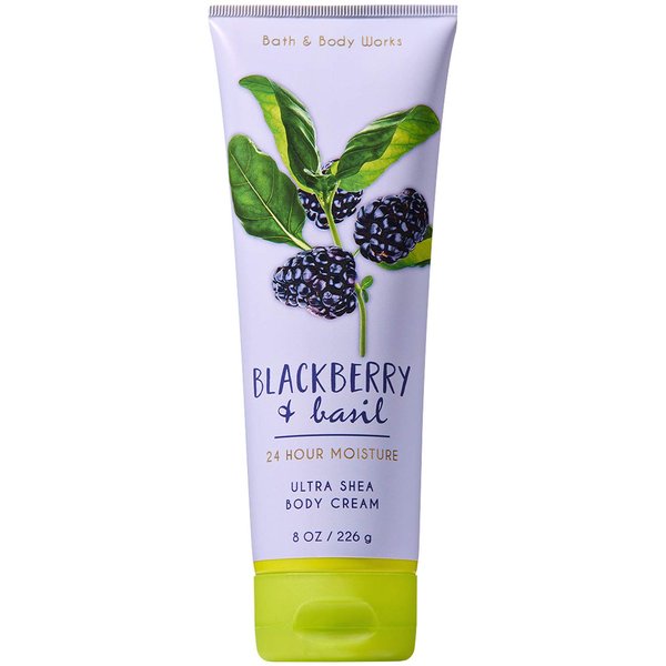 Bath and Body Works BLACKBERRY and BASIL Ultra Shea Body Cream 8 Ounce (2018 Limited Edition)