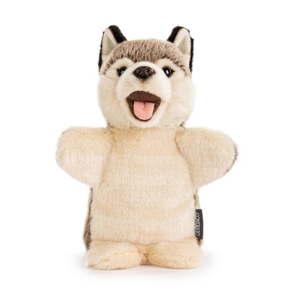 DEMDACO 5004810073 Animalcraft Wolf Grey and Tan 7.5 x 11 Inch Polyester Soft Plush Stuffed Animal Hand Puppet
