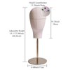 CHADWICK Wig Head Stand with Mannequin Head, 21 Inch Wig Stand, Fabric Head Hat Stand, Manikin Head Block, Wig Holder Head for Wig Styling, Displaying, Making, Retractable Pole, Height 18-26 Inches