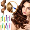 Yilloog 60 Pieces Spiral Curlers Styling Kit 2 Styles No Heat Hair Wave Heatless Curler Silicone Hair Curlers with 2 Pieces Hooks and Bags for Women Girl's Long and Short Medium Hair(17.7 Inch)