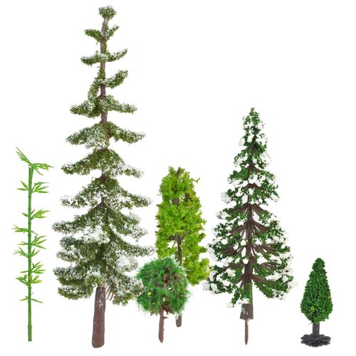30pcs Model Trees Train Railroad Scenery Architecture Trees, Mixed Model Tree Fake Trees for DIY Crafts Building Model Scenery Landscape Decoration 1.5-7.9 inch(4-20cm)