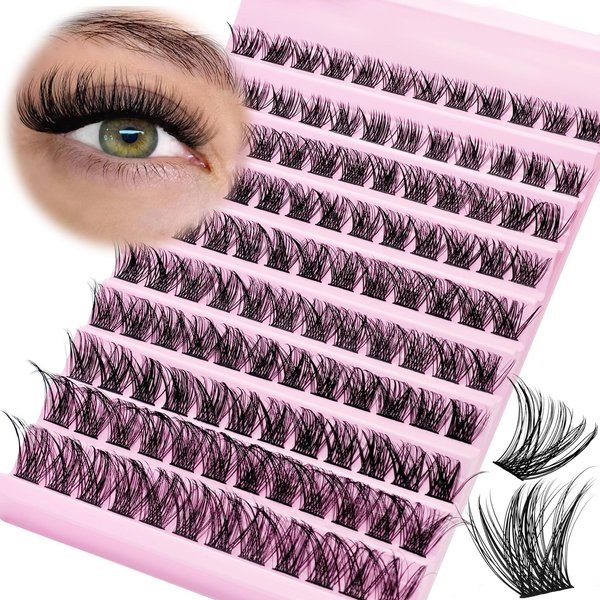 SLSXNL Lash Clusters Eyelash Extensions C Curl Natural Eyelash Clusters 8-16MM Wispy Cluster Lashes 120pcs Thin Band False Eyelashes 8mm 10mm 12mm 14mm 16mm