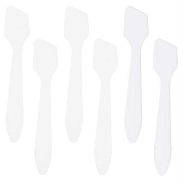 ONLYKXY 3inch Random Color Plastic Beauty Spoon Facial Cream Brush Makeup Scoop Mud Reusable Cosmetic Dig Scoop Spatula Mask Tip for Lotions Moisturizers Home Salon DIY Facemask Mixing Sampling (6)