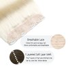VINBAO Wire Hair Extensions Human Hair Platinum Blonde Wire Hair Extensions Blonde Fishing Line Hair Extensions Adjustable Wire Extensions Blonde Hair Extensions 85g 22inch (wire#60 22in)
