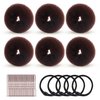 HOFASON Hair Bun Maker Donut 31 Pcs, 6 Pcs Medium Hair Donuts for Buns, 5 Pcs Hair Elastic Bands, 20 Pcs Hair Pins, Hair Buns Pieces Ring Style Accessories for Women Girls Long Hair Shaper (Brown)